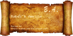 Babák Amrita névjegykártya